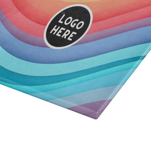 Abstrakte dynamische Regenbogenwälder | Logo hinzu Schneidebrett (Ecke)