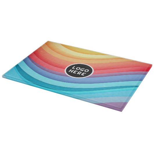 Abstrakte dynamische Regenbogenwälder | Logo hinzu Schneidebrett (Ecke)