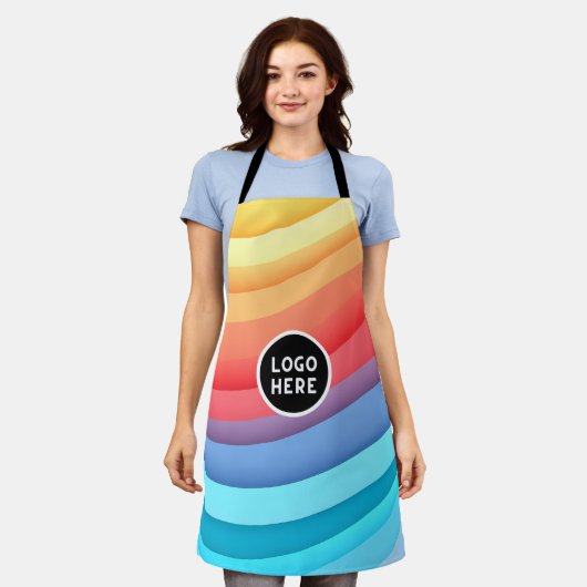 Abstrakte dynamische Regenbogenwälder | Logo hinzu Schürze (Getragen)