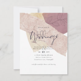 Abstrakte Earth Gold-Hochzeit zu geringen Kosten Einladung