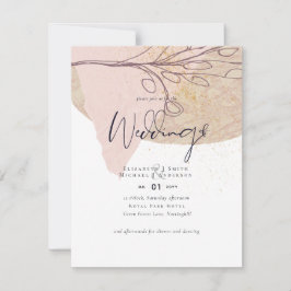 Abstrakte Earth Gold Wedding lädt zu einem günstig Einladung