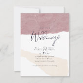 Abstrakte Earth Tone Wedding lädt zu einem kosteng Einladung (Vorderseite)