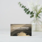 Abstrakte Ebenen | Gold gebürstet Visitenkarte (Stehend Vorderseite)