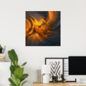 Abstrakte Echos der Flamme Poster (Heimbüro)