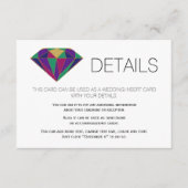 Abstrakte Edelsteine Hochzeitsdetails einfügen 1 Begleitkarte (Vorderseite)