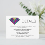 Abstrakte Edelsteine Hochzeitsdetails einfügen 1 Begleitkarte (Stehend Vorderseite)