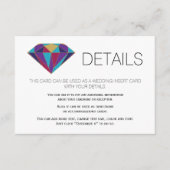 Abstrakte Edelsteine-Hochzeitsdetails einfügen Begleitkarte (Vorderseite)