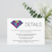 Abstrakte Edelsteine-Hochzeitsdetails einfügen Begleitkarte (Stehend Vorderseite)