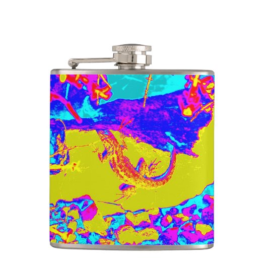 abstrakte Eidechsenflasche Flachmann (Vorderseite)