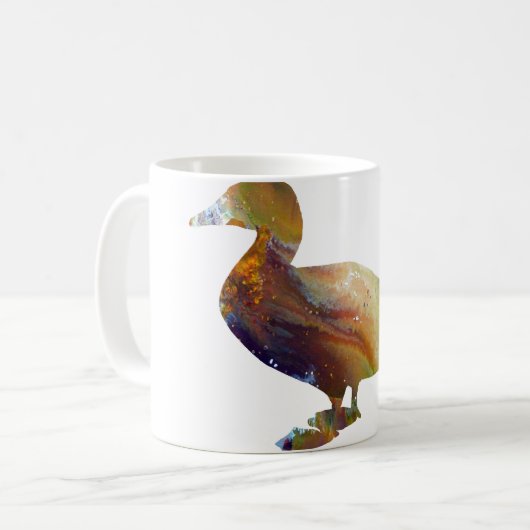 Abstrakte Eiderentenenten-Silhouette Kaffeetasse (Vorderseite Links)