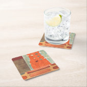 Abstrakte Eierparade von Erica J. Vess Rechteckiger Pappuntersetzer (Vor Ort)