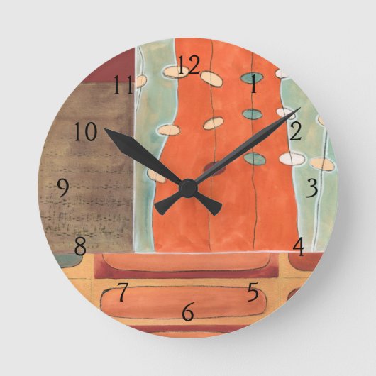 Abstrakte Eierparade von Erica J. Vess Runde Wanduhr (Vorderseite)