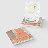 Abstrakte Eierparade von Erica J. Vess Steinuntersetzer (Seitenansicht)