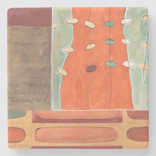 Abstrakte Eierparade von Erica J. Vess Steinuntersetzer (Vorderseite)