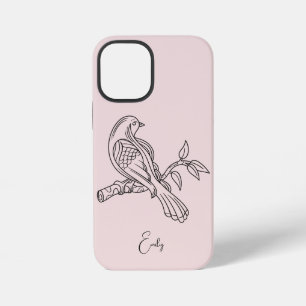 Abstrakte einfache Linienkunst-Illustration, Boho iPhone 12 Mini Hülle
