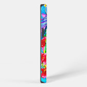 Abstrakte Einhorn-Blume Aquarell Kunst, Dichtung iPhone Hülle (Rechte Seite)