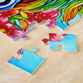 Abstrakte Einhorn-Blume Aquarell Kunst, Dichtung Puzzle (Seite)