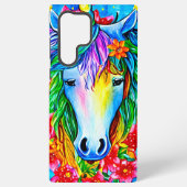 Abstrakte Einhorn Blume Aquarell Samsung Galaxy Hülle (Rückseite)