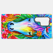 Abstrakte Einhorn Blume Aquarell Samsung Galaxy Hülle (Rückseite (Horizontal))