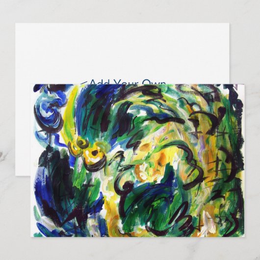 Abstrakte Einladung "Frühlingsreif" (Vorne/Hinten)