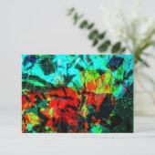 Abstrakte Einladung ruhig blau, abstrakt orange bl (Stehend Vorderseite)