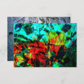 Abstrakte Einladung ruhig blau, abstrakt orange bl (Vorne/Hinten)