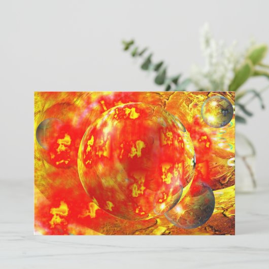 Abstrakte Einladung von Digital Red (Stehend Vorderseite)