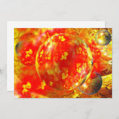 Abstrakte Einladung von Digital Red (Vorne/Hinten)