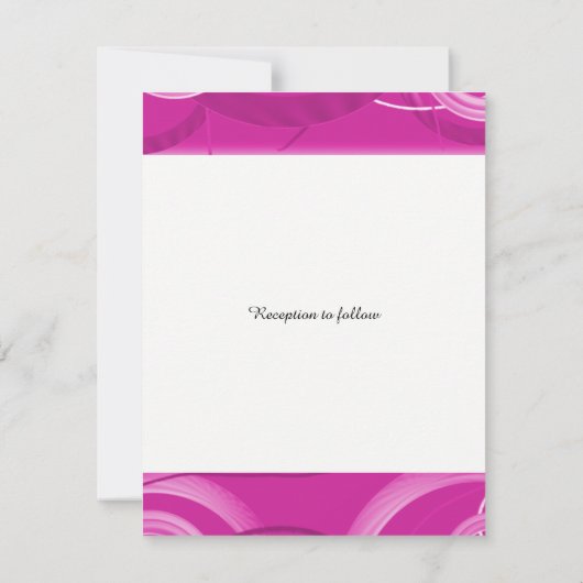 Abstrakte Einladung zur Hochzeitsfeier im rosa Swi (Rückseite)