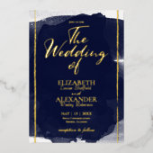 Abstrakte Einladungen zu Hochzeiten | Navy Blue Gi (Vorderseite)