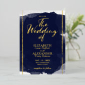 Abstrakte Einladungen zu Hochzeiten | Navy Blue Gi (Stehend vorne)