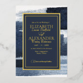 Abstrakte Einladungen zu Hochzeiten | Navy Blue Gi (Vorderseite)