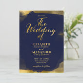 Abstrakte Einladungen zu Hochzeiten | Navy Blue Gi (Stehend Vorderseite)