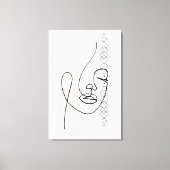 Abstrakte einzeilige Kunstdarstellungen in braun Leinwanddruck (Vorderseite)