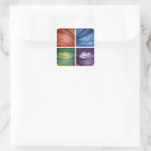 Abstrakte Einzelmalerei Quadratischer Aufkleber (Tasche)