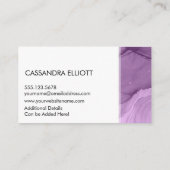 Abstrakte, einzigartige Lila Alkoholtink Liquid Ar Visitenkarte (Rückseite)