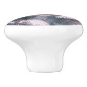 Abstrakte, einzigartige Silber-Ananas-Spitzen Keramikknauf (Seitenansicht)