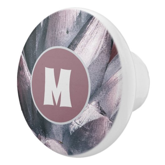 Abstrakte, einzigartige Silber-Ananas-Spitzen Keramikknauf (Rechts)