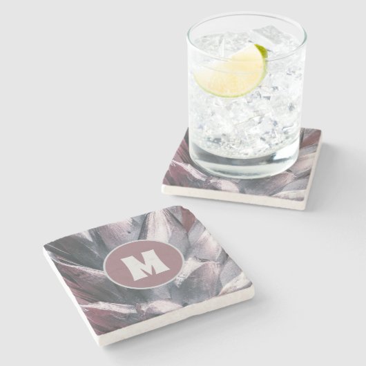 Abstrakte, einzigartige Silber-Ananas-Spitzen Steinuntersetzer (Seitenansicht)