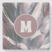 Abstrakte, einzigartige Silber-Ananas-Spitzen Steinuntersetzer (Vorderseite)