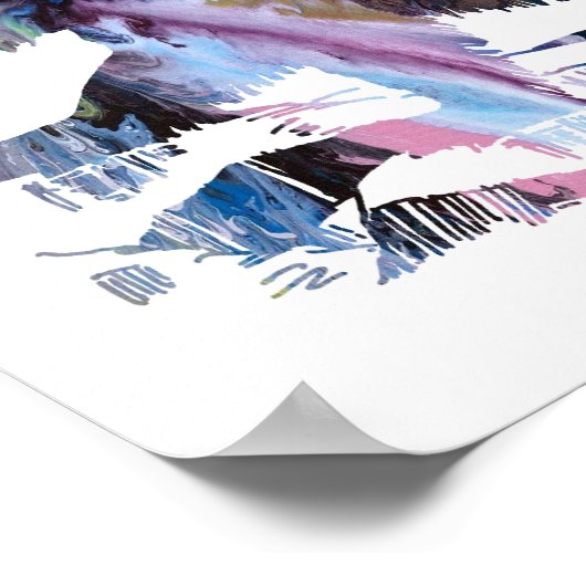 Abstrakte Eisbär-Silhouette Poster (Ecke)