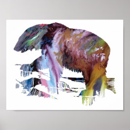 Abstrakte Eisbär-Silhouette Poster