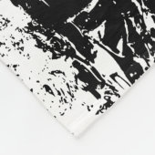 Abstrakte Eisbildung in Schwarz und Weiß Fleecedecke (Ecke)