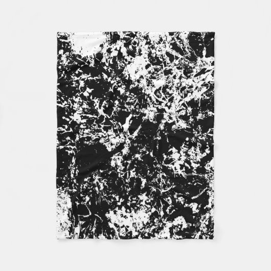 Abstrakte Eisbildung in Schwarz und Weiß Fleecedecke (Vorderseite)