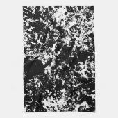 Abstrakte Eisbildung in Schwarz und Weiß Geschirrtuch (Vertikal)