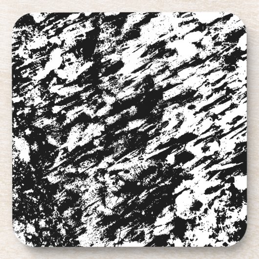 Abstrakte Eisbildung in Schwarz und Weiß Getränkeuntersetzer (Vorderseite)