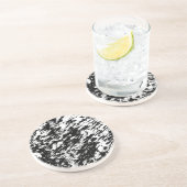 Abstrakte Eisbildung in Schwarz und Weiß Getränkeuntersetzer (Seite)