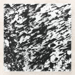 Abstrakte Eisbildung in Schwarz und Weiß Glasuntersetzer