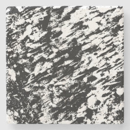 Abstrakte Eisbildung in Schwarz und Weiß Steinuntersetzer