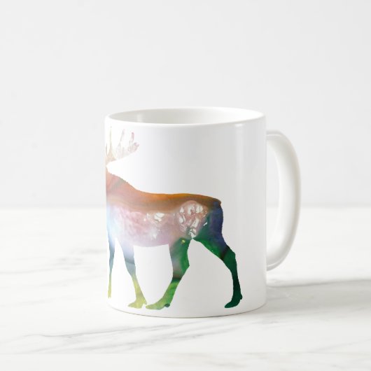 Abstrakte Elch-Silhouette Kaffeetasse (VorderseiteRechts)